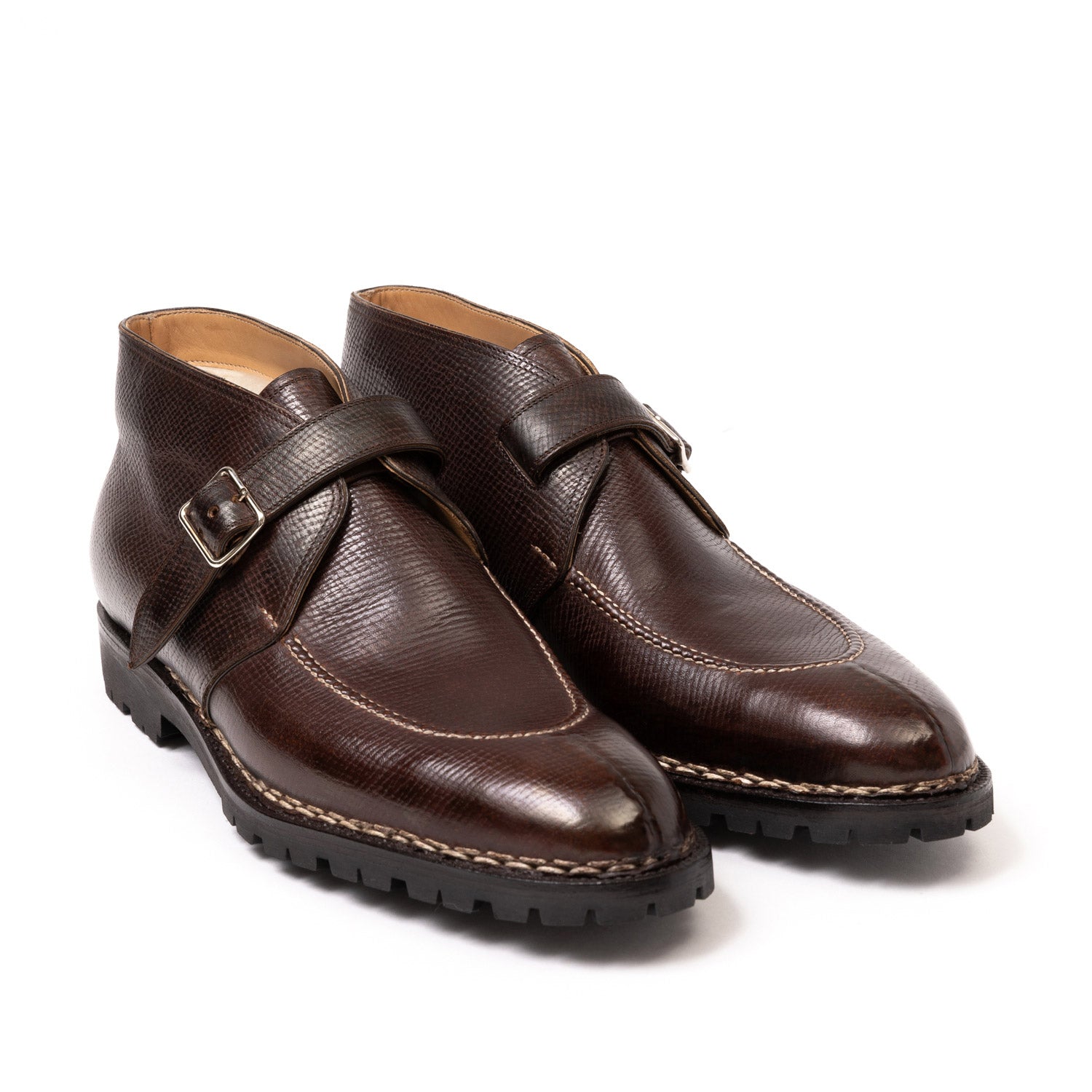 Bootee "Winter Monk Bootee" aus genarbtem Kalbsleder - reine Handarbeit